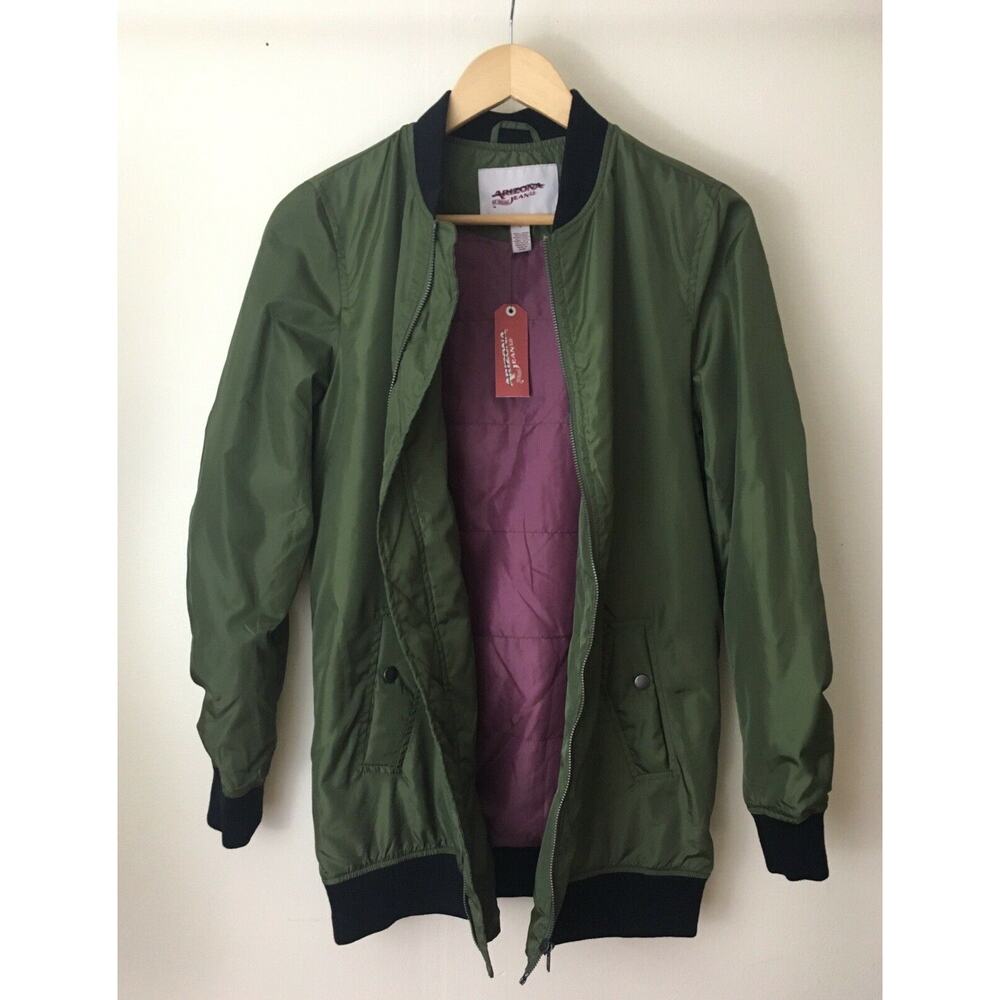 New Arizona Jeans Co Jacket Men's Size Small Full Zip Lightweight Green Coat